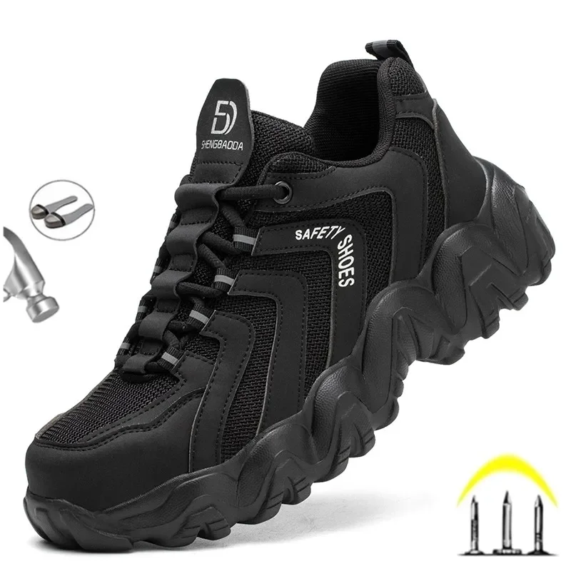 Top Trends: Lightweight Male Steel Toe Boots Safety Shoes Men Anti-smash Anti-puncture Work Boots Indestructible Shoes Protective Boots Shoppable Styles