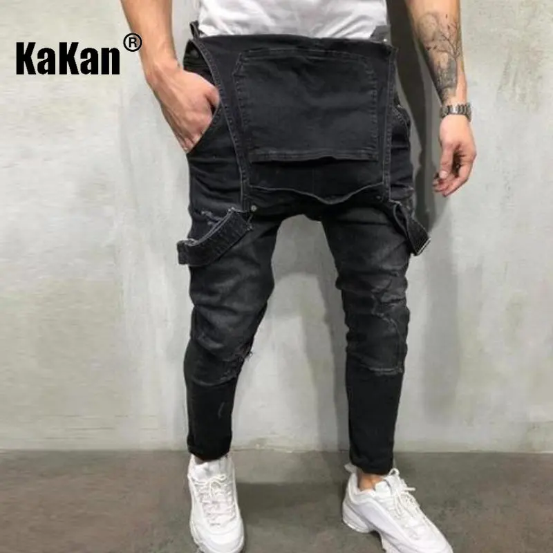 Top Trends: Kakan - European And American New Strap Blue Black Jeans Men's Wear, Youth Popular Strap Long Jumpsuit K34-207 Shoppable Styles - Image 5