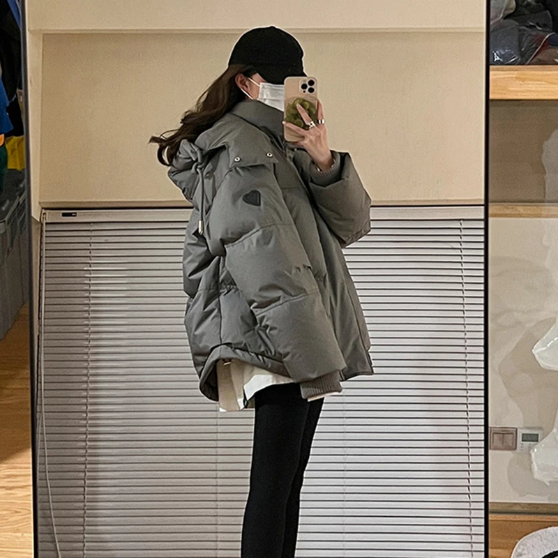 Top Trends: Oversize Puffer Jacket For Women Zipper Winter Hooded Parkas Loose Thick Winter Padded Cotton Coat Casual Fashion Outwear Tops Shoppable Styles