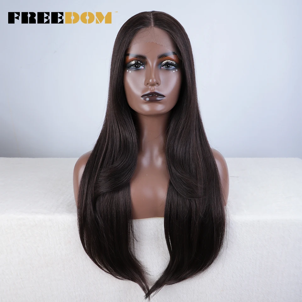 Top Trends: FREEDOM Synthetic Lace Front Wigs For Black Women Straight Ginger Pink Ombre Brown Blonde Lace Wig Heat Resistant Cosplay Wigs Shoppable Styles