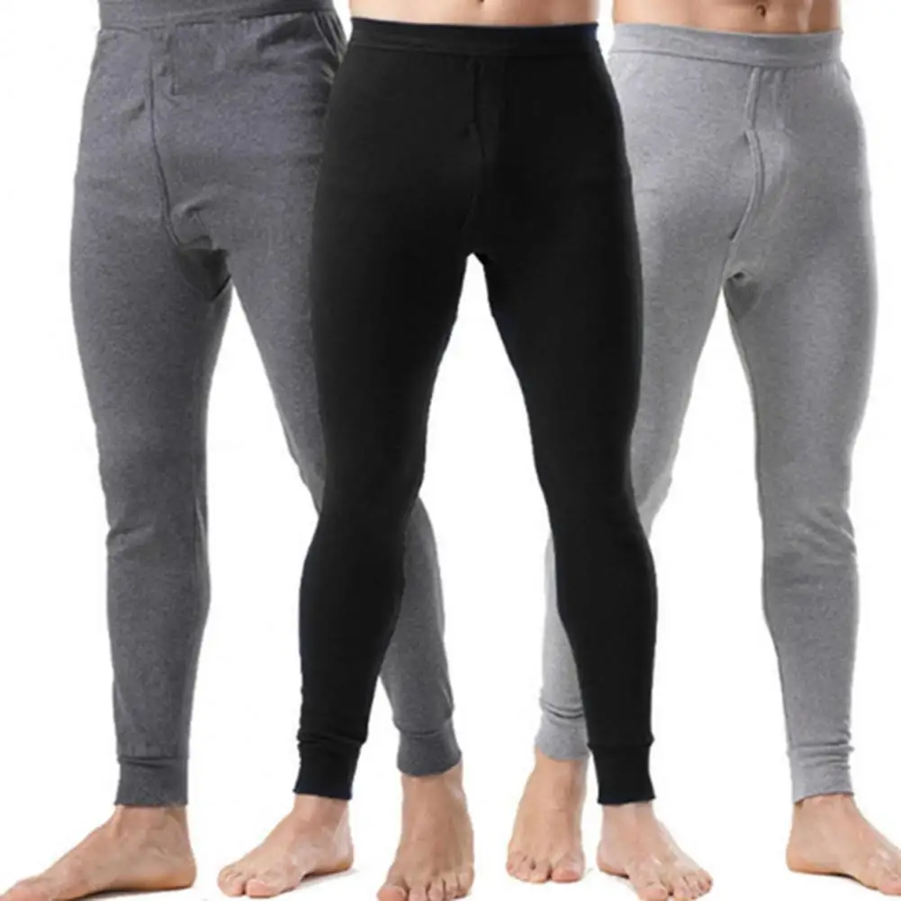 Top Trends: Hot SalesMen‘s Base Pants High Elasticity Thermal Front Opening Ankle Banded Men Long Pants For Sleeping Shoppable Styles