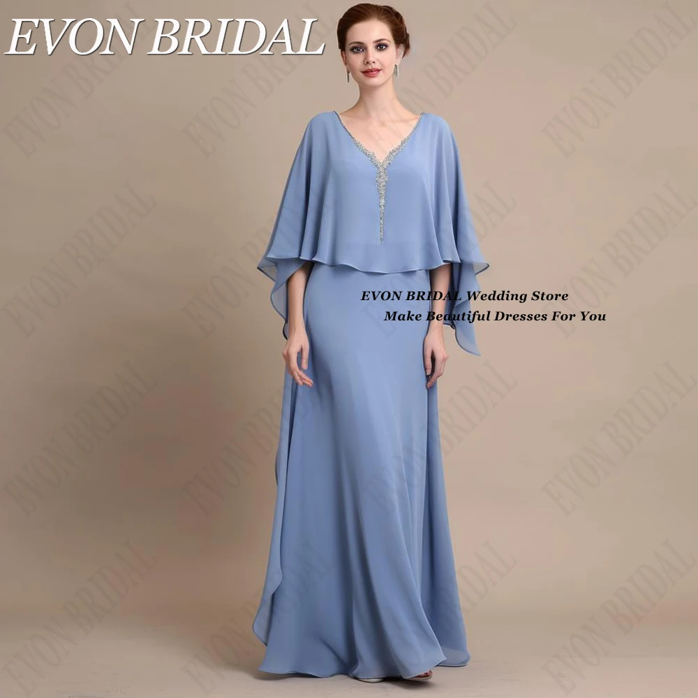 Top Trends: 2024 Mother Of The Bridal For Wedding Cap Sleeves Chiffon Formal Occasion Dresses V-Neck Beads Tenue Mère De La Mariée Mariage Shoppable Styles