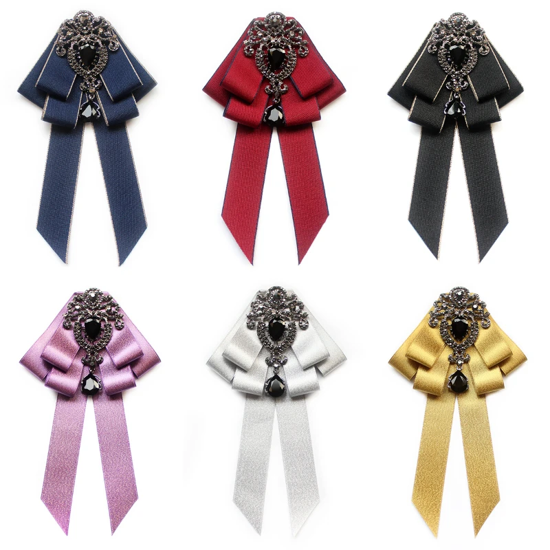 Top Trends: High Quality Handmade Fabric Bow Ties Rhinestone Crystal Men's Neck Tie Wedding Business Cravat Luxulry Jewelry Accessories Shoppable Styles