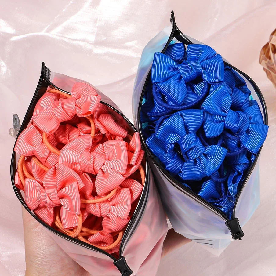 Top Trends: 5 / 10 / 20Pcs / Lot Solid Color Bows Elastic Hair Bands For Kids School Bows Headband Hair Ties Headwear Hair Accessories For Girls Shoppable Styles - Image 2