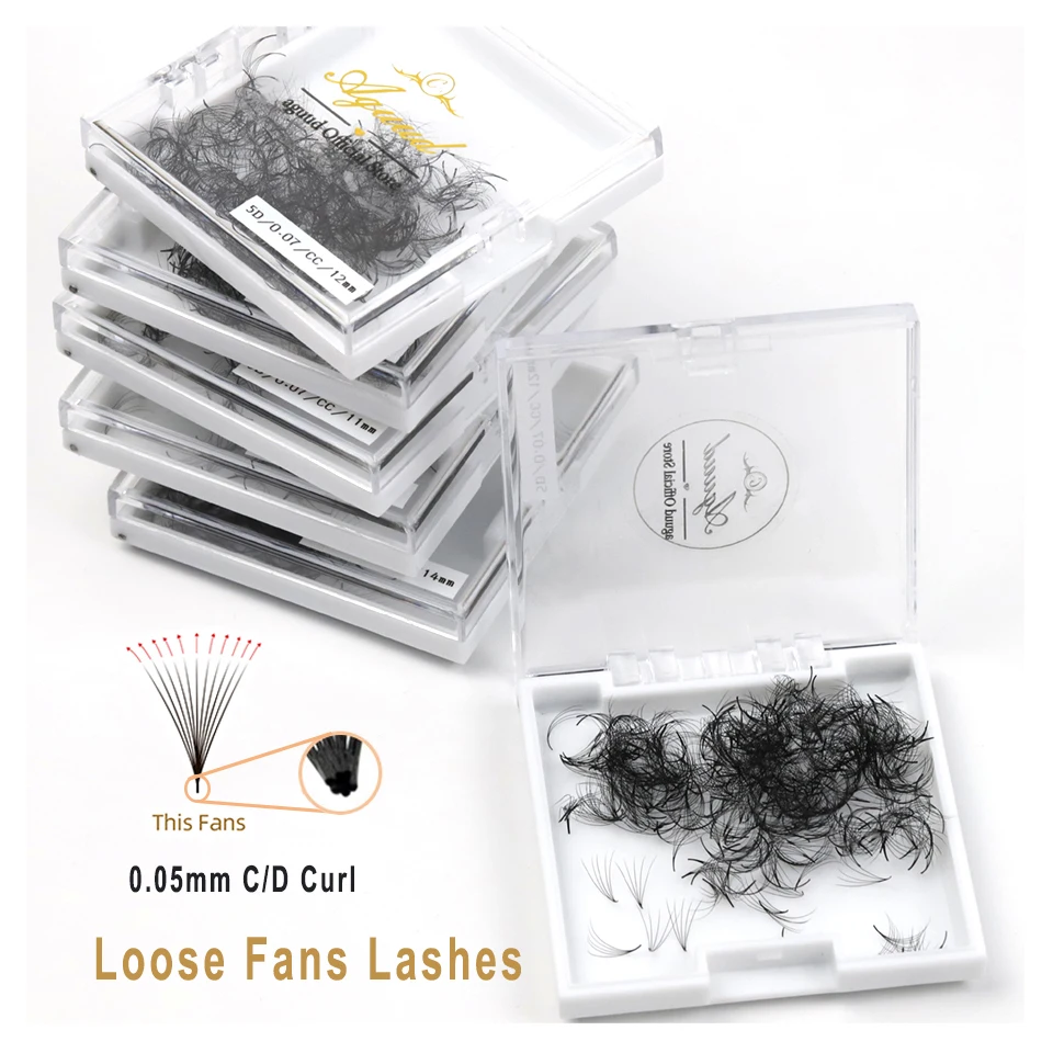 Top Trends: AGUUD Loose Fans Eyelashes Matte Black Premade Loose Fans Lashes Thin Pointy Base Cilios Russian Volume Eyelash Extension Trays Shoppable Styles