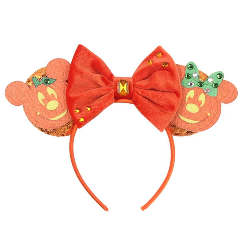 Top Trends: New Halloween Pumpkin Mickey Mouse Ears Headband Kids Disney Festival Cosplay Hair Accessories Women Carnival Party Hairband DIY Shoppable Styles