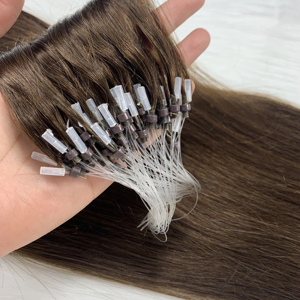 Top Trends: Micro Loop Hair Extensions Human Hair Micro Link Micro Ring 18“-22” 0.5g / strand 100pcs Keratin Capsule Straight Natural Hair Shoppable Styles