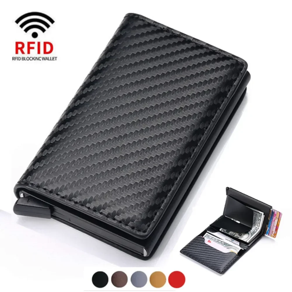 Top Trends: ID Credit Bank Card Holder Wallet Luxury Brand Men Anti Rfid Blocking Protected Magic Leather Slim Mini Small Money Wallets Case Shoppable Styles