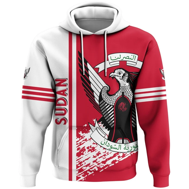 Top Trends: SUDAN National Flag Print Sweatshirts For Men Fashion 3D Eagle Pattern Oversized Hoodie Hip Hop Trend Harajuku Streetwear Tops Shoppable Styles