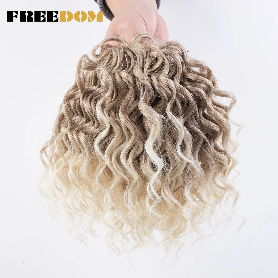 Top Trends: FREEDOM 10inches Synthetic Deep Wavy Twist Crochet Braids Hair Ombre Afro Curly Braiding Hair Extensions High Temperature Fiber Shoppable Styles