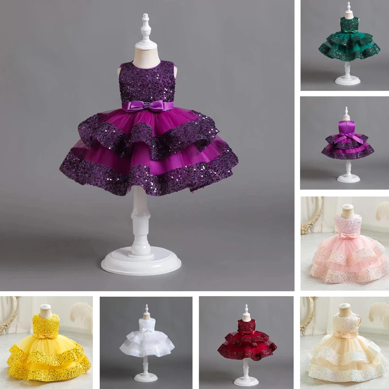 Top Trends: Baby Girl Princess Elegant Dress Kid Wedding Birthday Dresses Frocks Children Costume Bow Prom Ball Gown Party Dresses For Girls Shoppable Styles