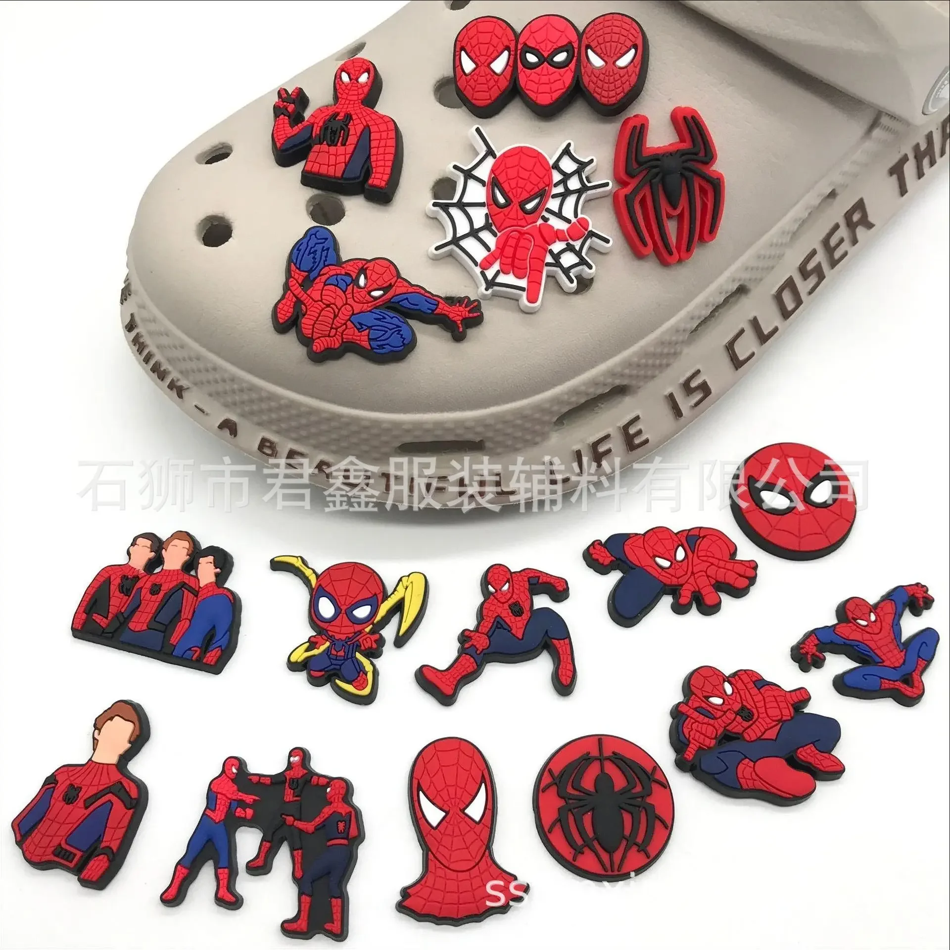 Top Trends: Single Sale 1pcs Spiderman PVC DIY Shoe Crocx Decorations Charms Accessories Slippers Decoration Buckle Wholesale Kid Boy Gifts Shoppable Styles