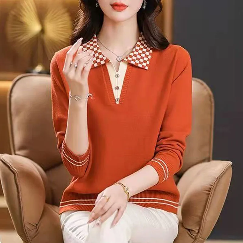 Top Trends: New Autumn And Winter Fashion Loose Fitting Color Matching, Slimming And Versatile Trend Polo Neck, Westernized Knit Sweater Shoppable Styles