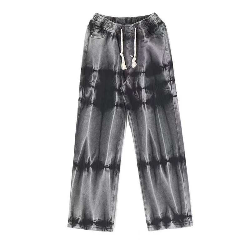 Top Trends: New Spring And Autumn Fashion Brand Tie Dyed Gradient Retro Denim Straight Leg Loose And Versatile Handsome Men's Casual Pants Shoppable Styles - Image 5