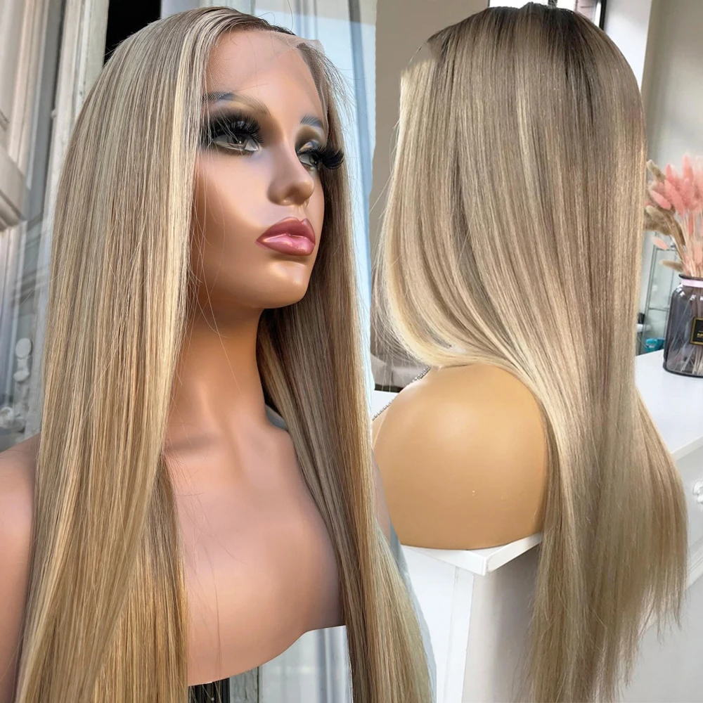 Top Trends: Ash Blonde Highlight Wig Human Hair Hd Transparent Lace Wigs For Women 13x6 Lace Frontal Wig Brazilian Hair Colored 360 Full Lac Shoppable Styles