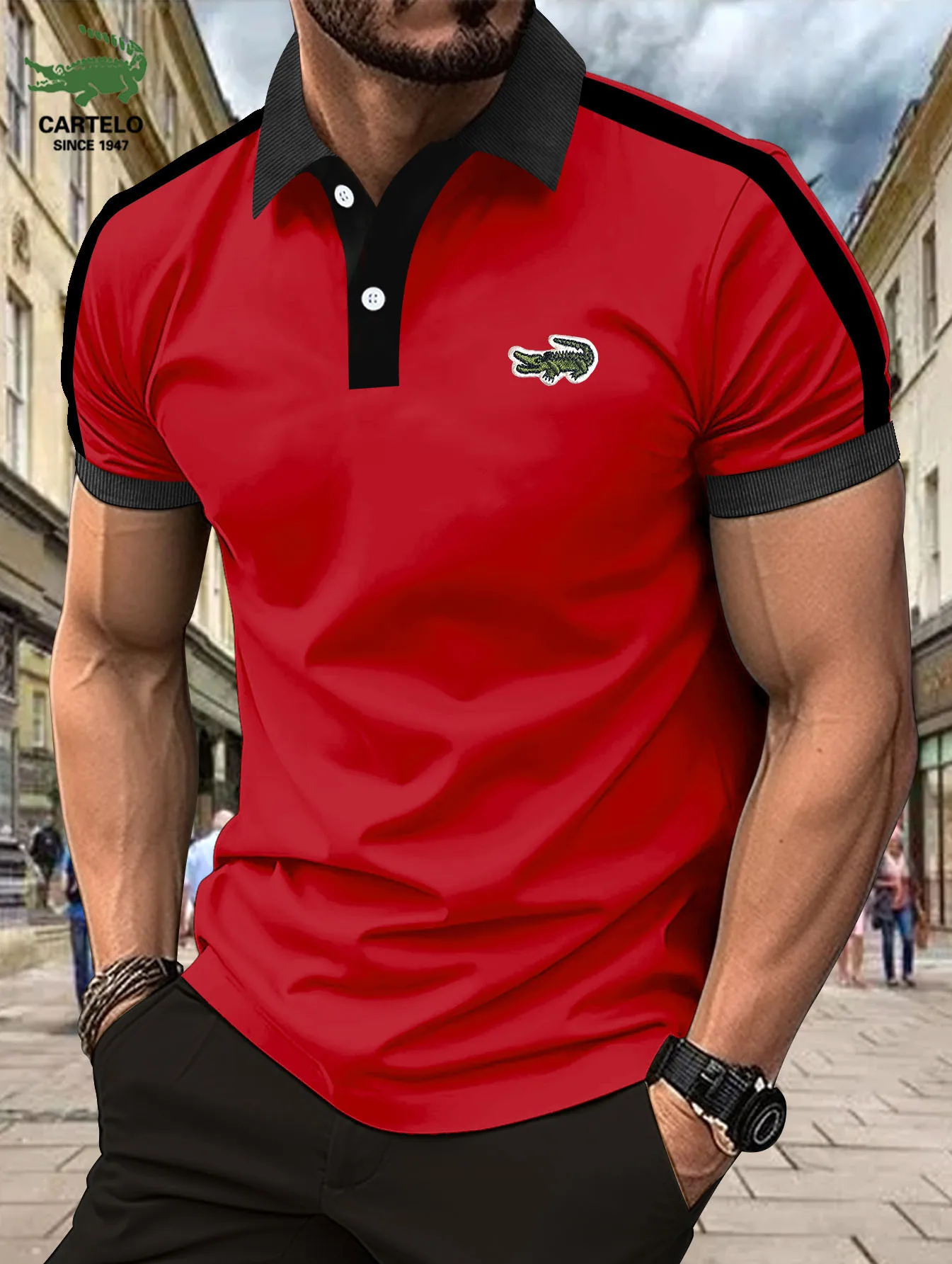 Top Trends: Spring And Summer Street New Motorcycle Breathable And Sweat-absorbing Leisure Polo Shirt Business Elegant Men's Short Sleeve Shoppable Styles