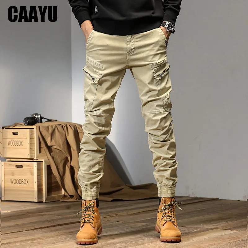 Top Trends: CAAYU Joggers Cargo Pants Men Casual Hiphop Multi-Pocket Male Trousers Sweatpants Streetwear Techwear Tactical Track Khaki Pants Shoppable Styles