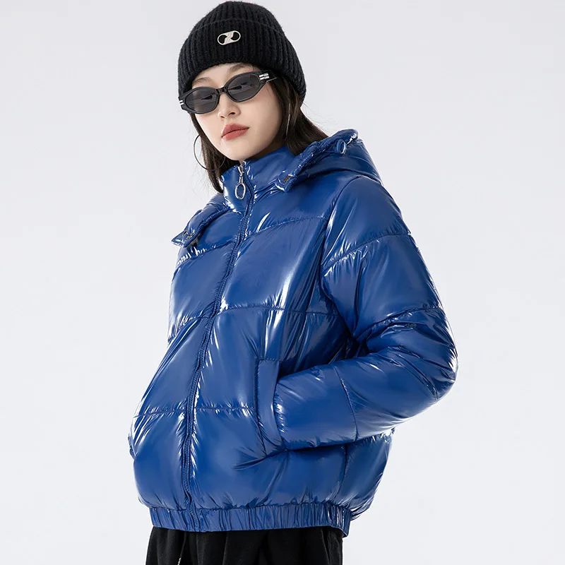 Top Trends: Women&#039;S 2024 New Korean Loose Hooded Coat Female Fashion Trends Leisure Bright Face Short Versatile Winter Cotton Padded Jacket Shoppable Styles