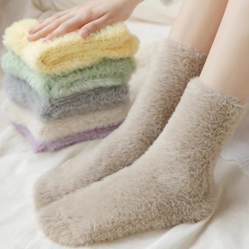 Top Trends: Harajuku Cozy Mink Velvet Socks For Women And Men Autumn And Winter Thicken Thermal Coral Velvet Sleep Plush Floor Plush Socks Shoppable Styles