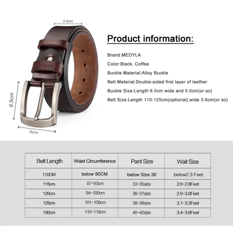 Top Trends: MEDYLA Men' Belt High Quality Genuine Leather Luxury Strap Classic Vintage Alloy Pin Buckle Male Belt Jeans Belt For Men SM03 Shoppable Styles - Image 6