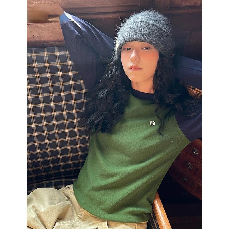 Top Trends: Deeptown Japanese 2000s Y2k Green Sweatshirts Women Vintage Long Sleeve Harajuku Round Neck Pullover Casual Korean Fashion Tops Shoppable Styles