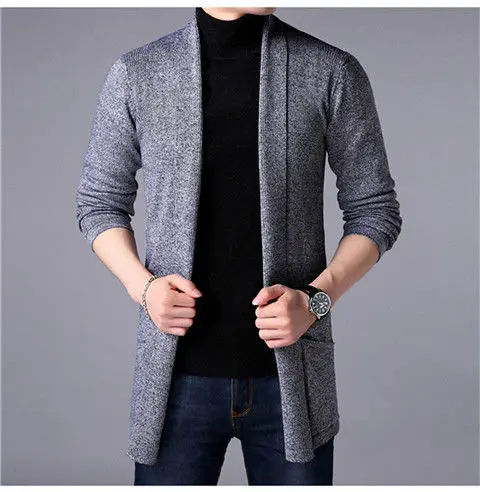 Top Trends: Men Autumn And Winter Korean Style New Turtleneck Knit Cardigan Sweater Solid Color Pockets Splicing Casual Long-sleeved Coat Shoppable Styles