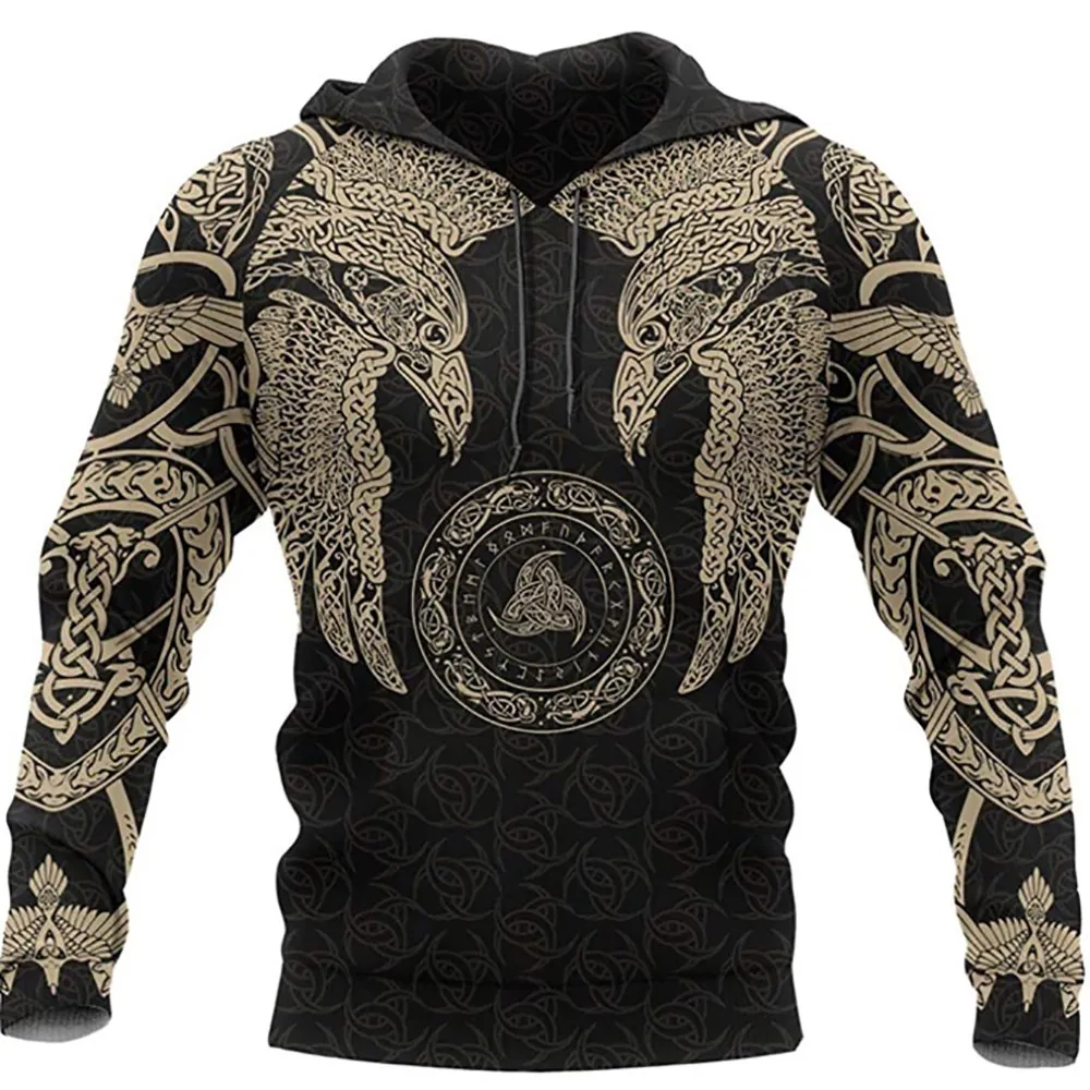 Top Trends: 2023 Fashion Nw Retro Men Hoodies Wolf And Dragon Tattoo 3D All Over Printed Mens Sweatshirt Unisex Vintage Long Sleeves Shoppable Styles - Image 5