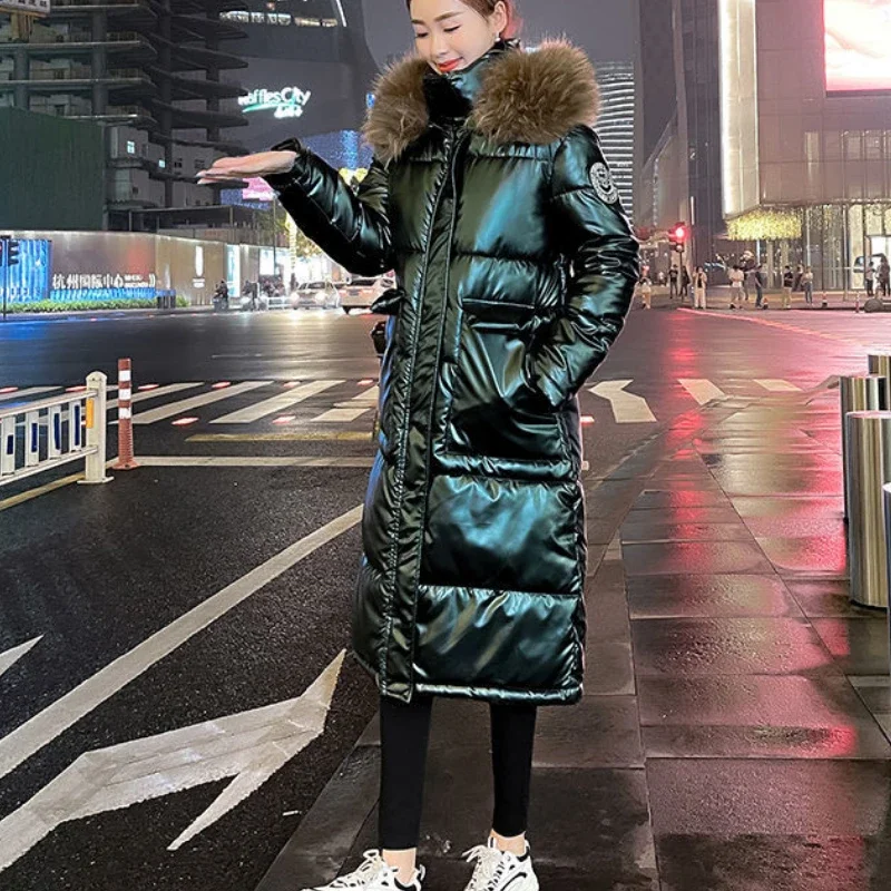 Top Trends: Women's Winter Coat Parka Large Fur Collar Shiny Padded Jacket Jacket Warmth Wholesale Plus Size Loose Fashion New Shoppable Styles