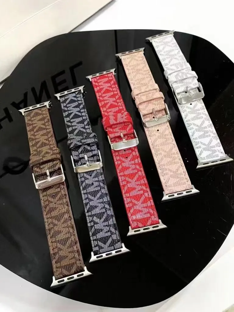 Top Trends: Letter Leather Strap For Apple Watch Band 44mm 45mm 49mm 41mm 40mm Wristband Correa Bracelet For IWatch Series 5 6 SE 7 8 Ultra Shoppable Styles