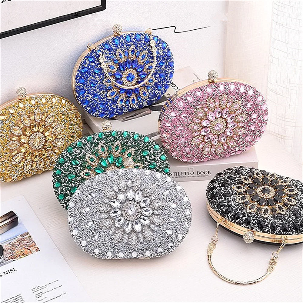 Top Trends: Rhinestone Women Luxury Clutch Evening Bag Crystal Diamond Lady Pocket Purse Wallet Fashion Wedding Party Chain Shoulder Handbag Shoppable Styles