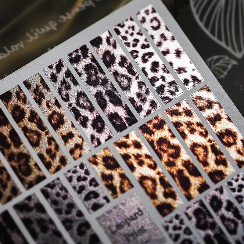 Top Trends: 1 Sheet 5D Realistic Metallic Luster Glitter Graceful Leopard Print Adhesive Nail Art Stickers Decals Manicure DIY Accessories Shoppable Styles - Image 2