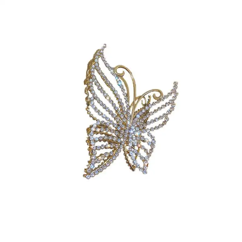 Top Trends: Exquisite Rhinestone Butterfly Hair Claw Clips For Women Elegant Pearl Hair Crab Barrette Headwear WOMAN HAIR CLIP Ponytail Clip Shoppable Styles - Image 6