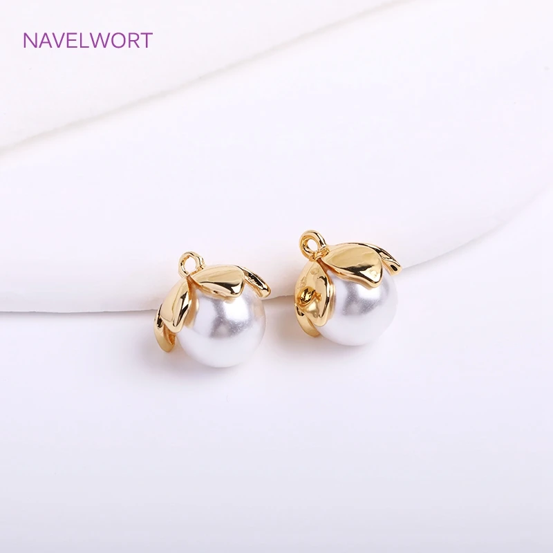 Top Trends: 14K Gold Plated Pearl Charms Brass Metal Jewelry And Accessories, High Quality Pearl Pendants For Earring Making Crafts Shoppable Styles