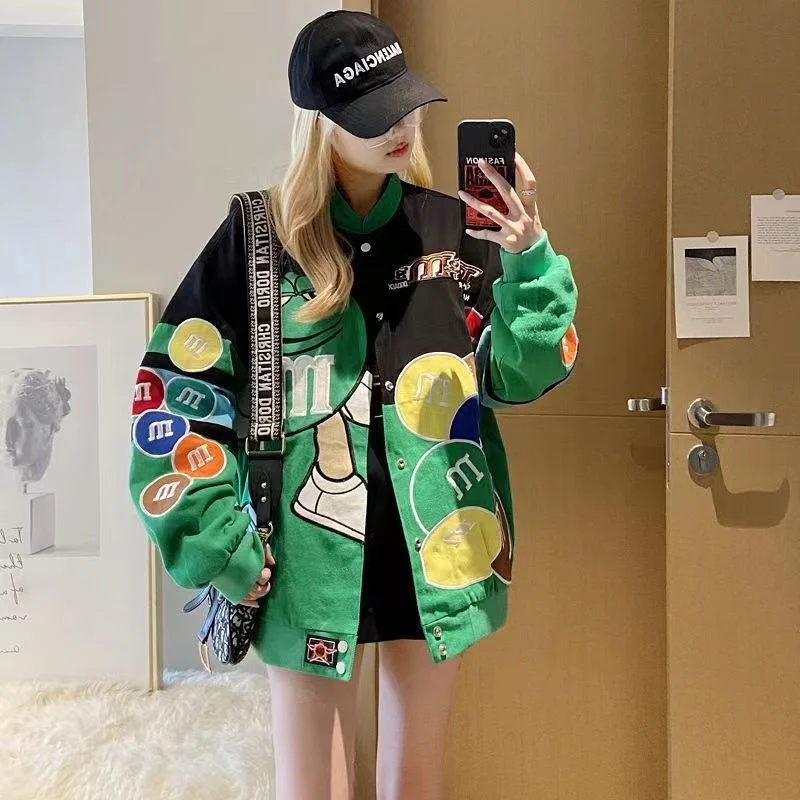 Top Trends: YICIYA Jacket Bomber Women Thickening Embroidery Coat Oversize Varsity New Outerwear American Y2k Racing Baseball Jackets 2023 Shoppable Styles