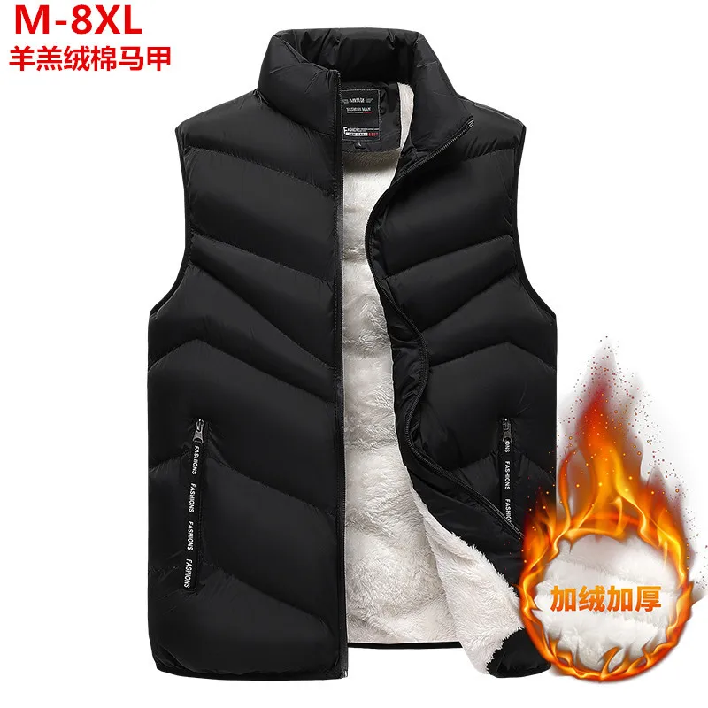 Top Trends: 2023 New Fleeced Clothing Men Vest Zip Warm Winter Thick Autumn Sleeveness Jackets Male Orange Black Waistcoat Large Size Big Shoppable Styles