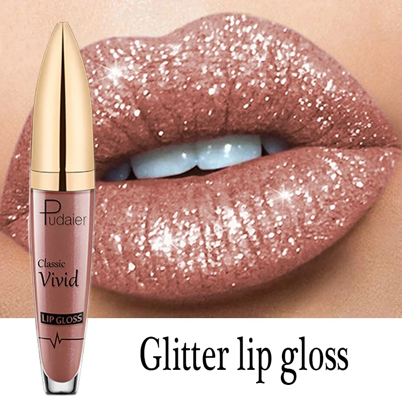 Top Trends: Matte Glitter Liquid Lipsticks Diamond Shiny Lip Gloss Waterproof Long Lasting Pearl Lipgloss Women Lip Tint Makeup Maquillaje Shoppable Styles - Image 3