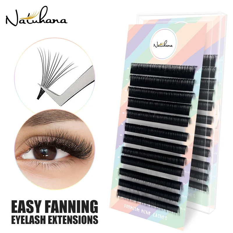 Top Trends: NATUHANA Easy Fan Volume Lashes Automatic Flowering Cilios False Silk Eyelashes Auto Fanning Bloom Camellia Eye Extension Makeup Shoppable Styles