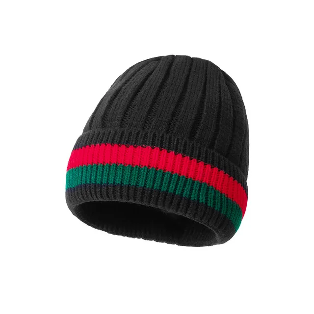 Top Trends: 2020 Winter Autumn Thicken Beanie Hat Women Stripe Knitted Woolen Warm Cotton Brand Couple Women's Knit Hats Skullies Beanies Shoppable Styles - Image 6