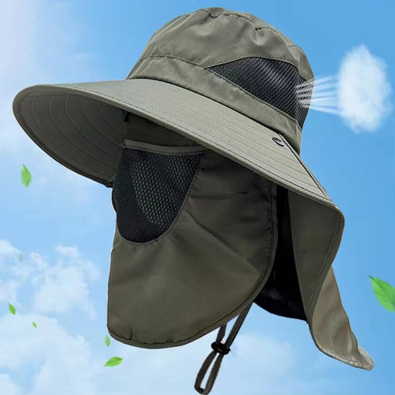 Top Trends: Summer Sun Hats UV Protection Outdoor Hunting Fishing Cap For Men Women Hiking Camping Visor Bucket Hat Removable Fishing Hat Shoppable Styles