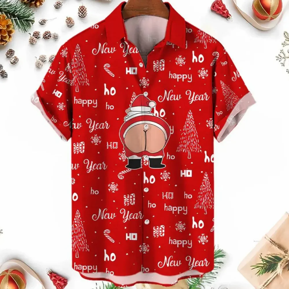 Top Trends: New Christmas Clothing Men's Shirt Short Sleeve Tops 3d Santa Claus Graphic Shirt Male And Women Oversized Apparel Shoppable Styles - Image 5