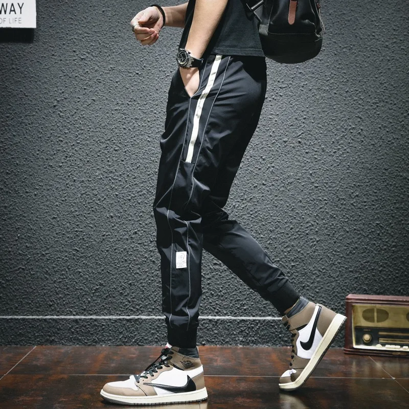 Top Trends: Summer Sport Casual Pants Men Lightweight Joggers Fashion Side Stripe Gym Black Elastic Waist Drawstring Jogging Trousers Shoppable Styles