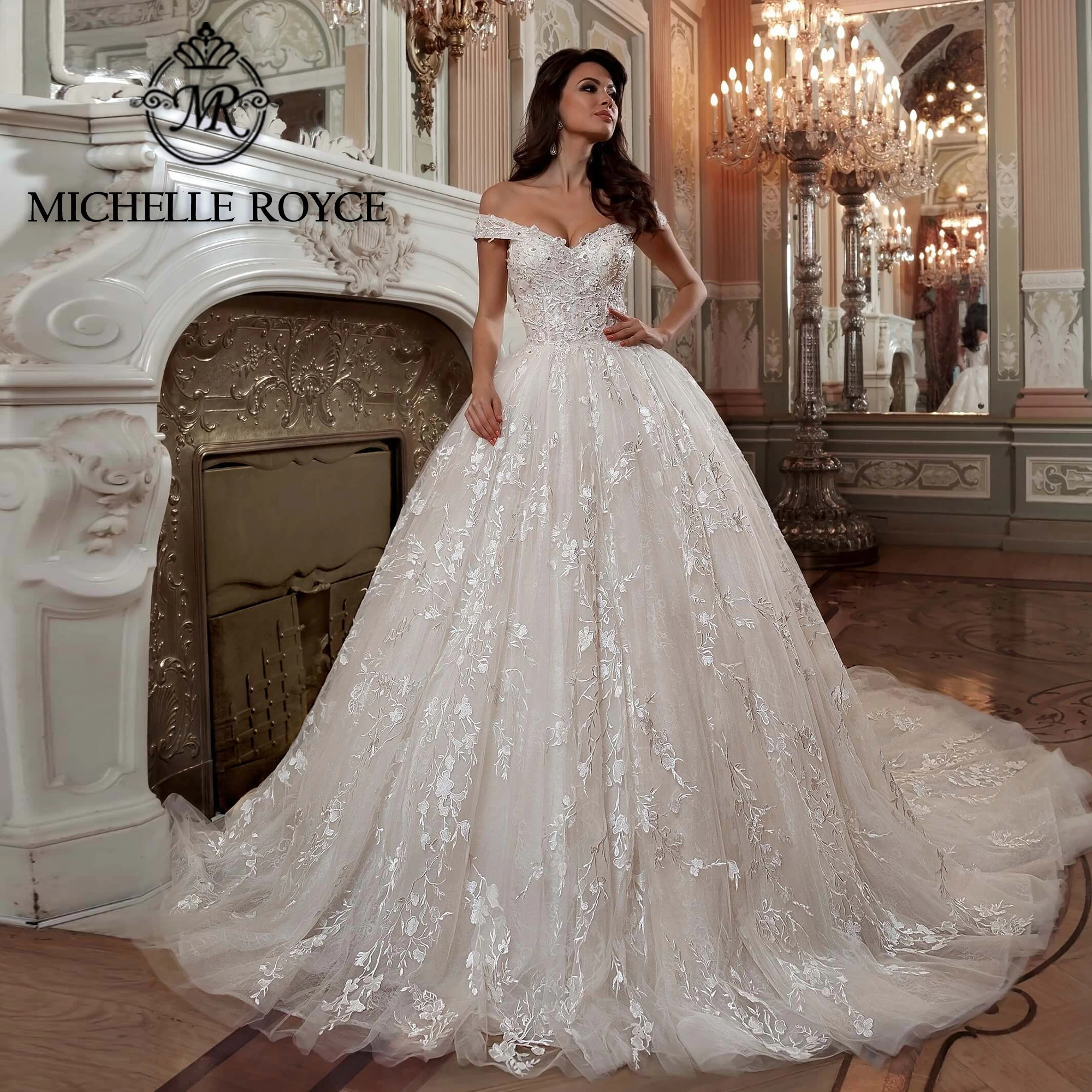 Top Trends: Michelle Royce Ball Gown Wedding Dresses For Women 2024 Bride Sweetheart Flowers Off The Shoulder Wedding Gown Vestidos De Novia Shoppable Styles