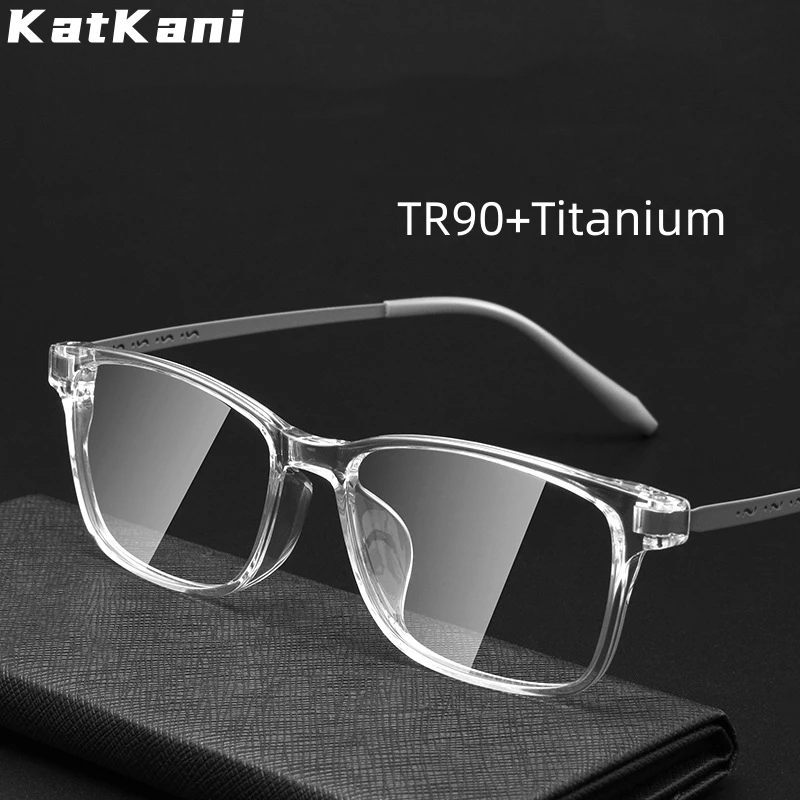 Top Trends: KatKani New Fashion Eyewear Retro Square Glasses TR90 + Titanium Optical Prescription Eyeglasses Frame For Men Women 99103T Shoppable Styles