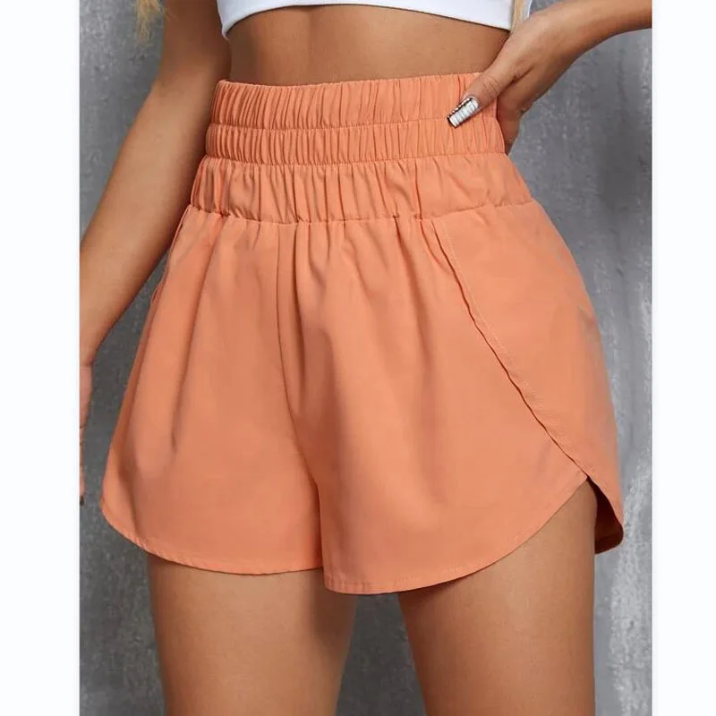 Top Trends: Women's Clothing Loose Sports Casual Solid Color Shorts 2023 Summer Fashionable All-match Elastic High Waist Shorts For Female Shoppable Styles