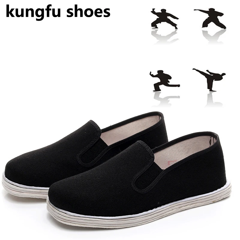 Top Trends: Black Multi-layer Cotton Sole Manual Shaolin Monk Wushu Training Shoes Tai Chi Martial Arts Cloth Shoes Kung Fu Sports Sneakers Shoppable Styles