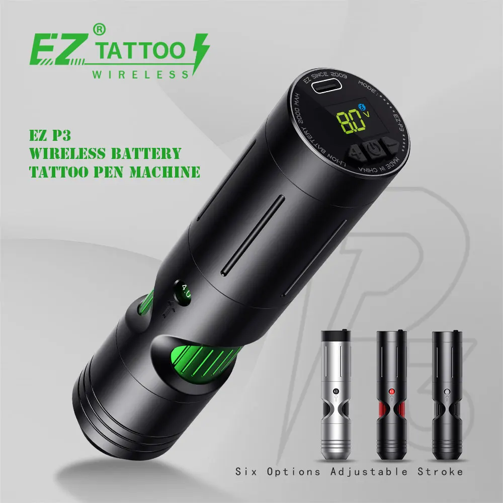 Top Trends: EZ P3 Wireless Battery Tattoo Machine Pen Adjustable Stroke Permanent Makeup Tattoo Machine Pen For Cartridge Tattoo Needles Shoppable Styles