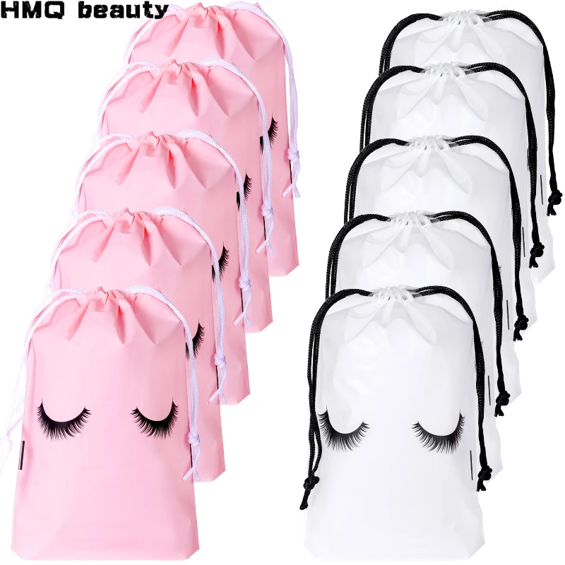 Top Trends: 20Pcs Reusable Eyelash Extension Cosmetic Bag Plastic Drawstring Lashes Supplies Lipstick Travel Pouch Beauty Salon Makeup Tools Shoppable Styles