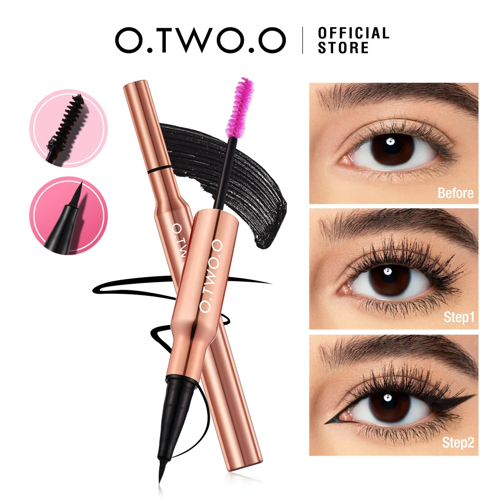 Top Trends: O.TWO.O 2 In 1 Mascara Eyeliner Makeup Extra Volume Lengthening Eyelash Mascara Waterproof Liquid Eyeliner For Arrows Cosmetics Shoppable Styles