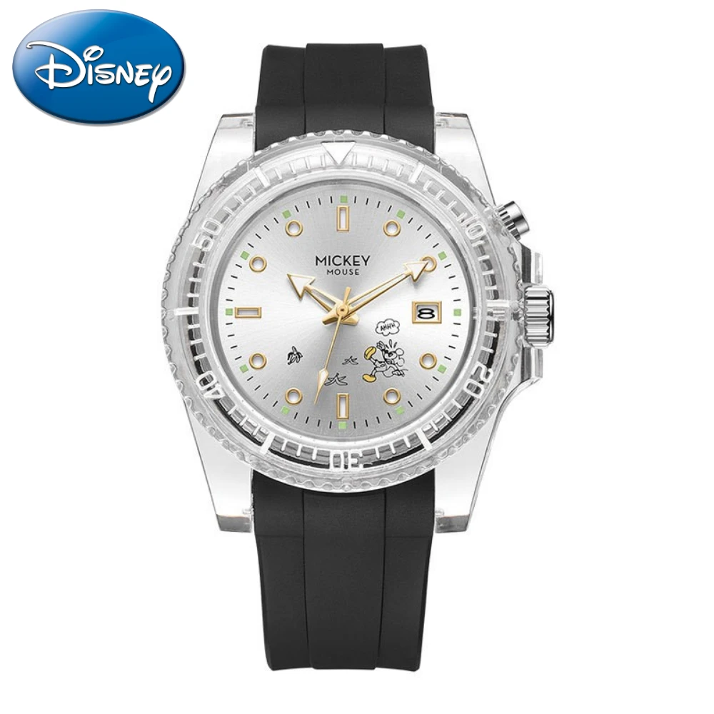 Top Trends: Disney Gift With Box Mickey Transparent Play Cool Light Dial Luminous Calendar Student Quartz Watch Zegarek Relojes Sumergibles Shoppable Styles