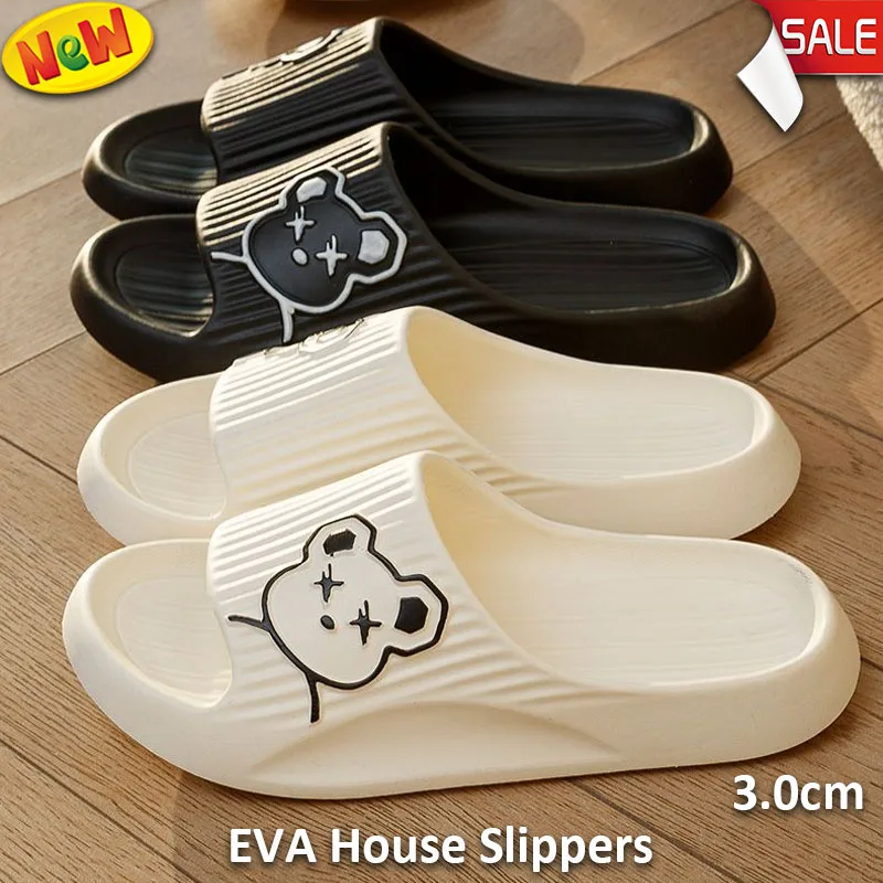 Top Trends: New EVA Women Men's Slippers Fashion Home Bear Cartoon Flip Flops Indoor Outdoor Soft Thick Soled Non-Slip Sandals Beach Slipper Shoppable Styles